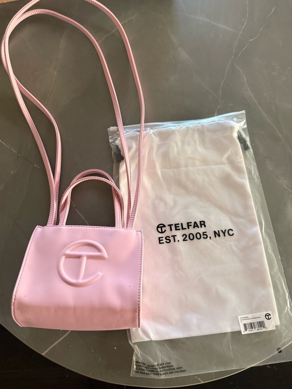 Telfar Mini Shopping Bag in blush Pink bubblegum